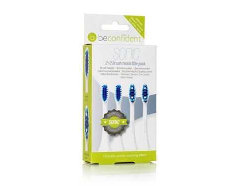 Beconfident Sonic Toothbrush heads Mix-pack (4 pcs) Regular/Whitening White.