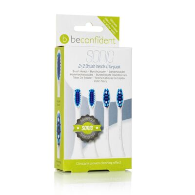 Beconfident Sonic Toothbrush heads Mix-pack (4 pcs) Regular/Whitening White.