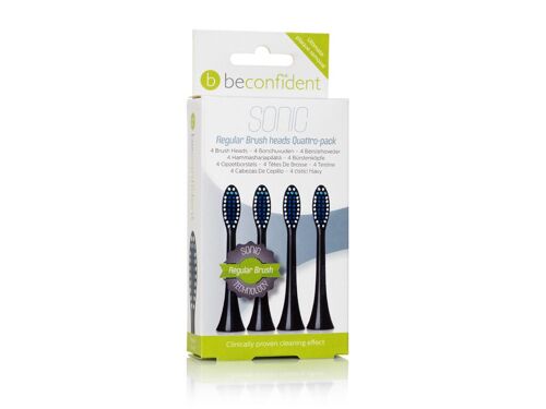 Beconfident Sonic Toothbrush heads 4-pack Regular Black.