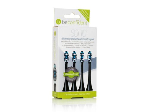 Beconfident Sonic Toothbrush heads 4-pack Whitening Black.