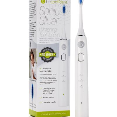 Brosse à dents Beconfident Sonic Silver blanc/argent.