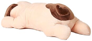 Oreiller en peluche - chien marron-beige - ultra doux - 57 cm (longueur) - Mots clés : oreiller décoratif, peluche, peluche, doudou 3