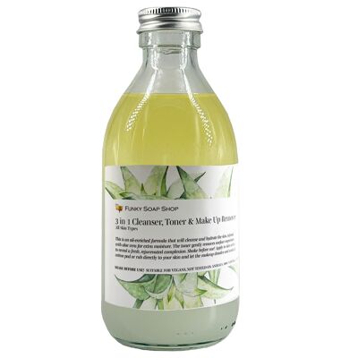 3 in 1 Cleanser, Toner & Make Up Remover infused with Aloe Vera