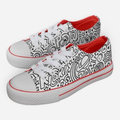 Scarpe da ginnastica da colorare per bambini Comic Action