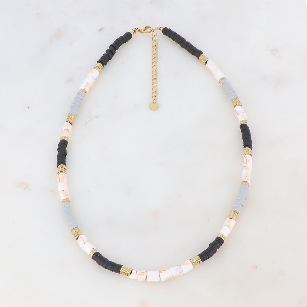 Surf necklace with Heishi beads and seashells