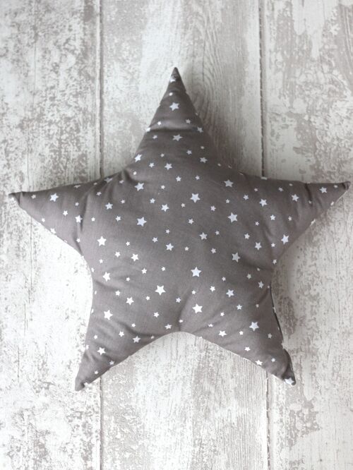 Coussin étoile gris taupe L