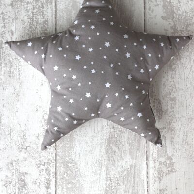 Taupe gray star cushion L