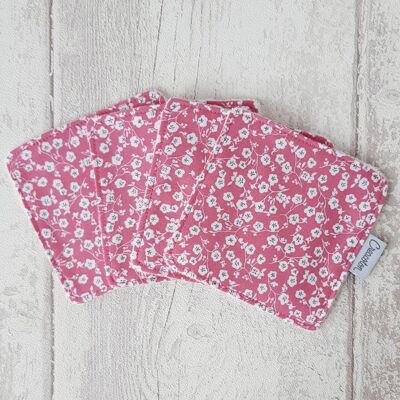 Washable wipe x4 Pink flowers