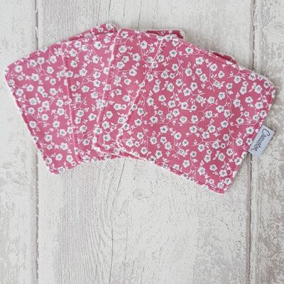 Washable wipe x4 Pink flowers