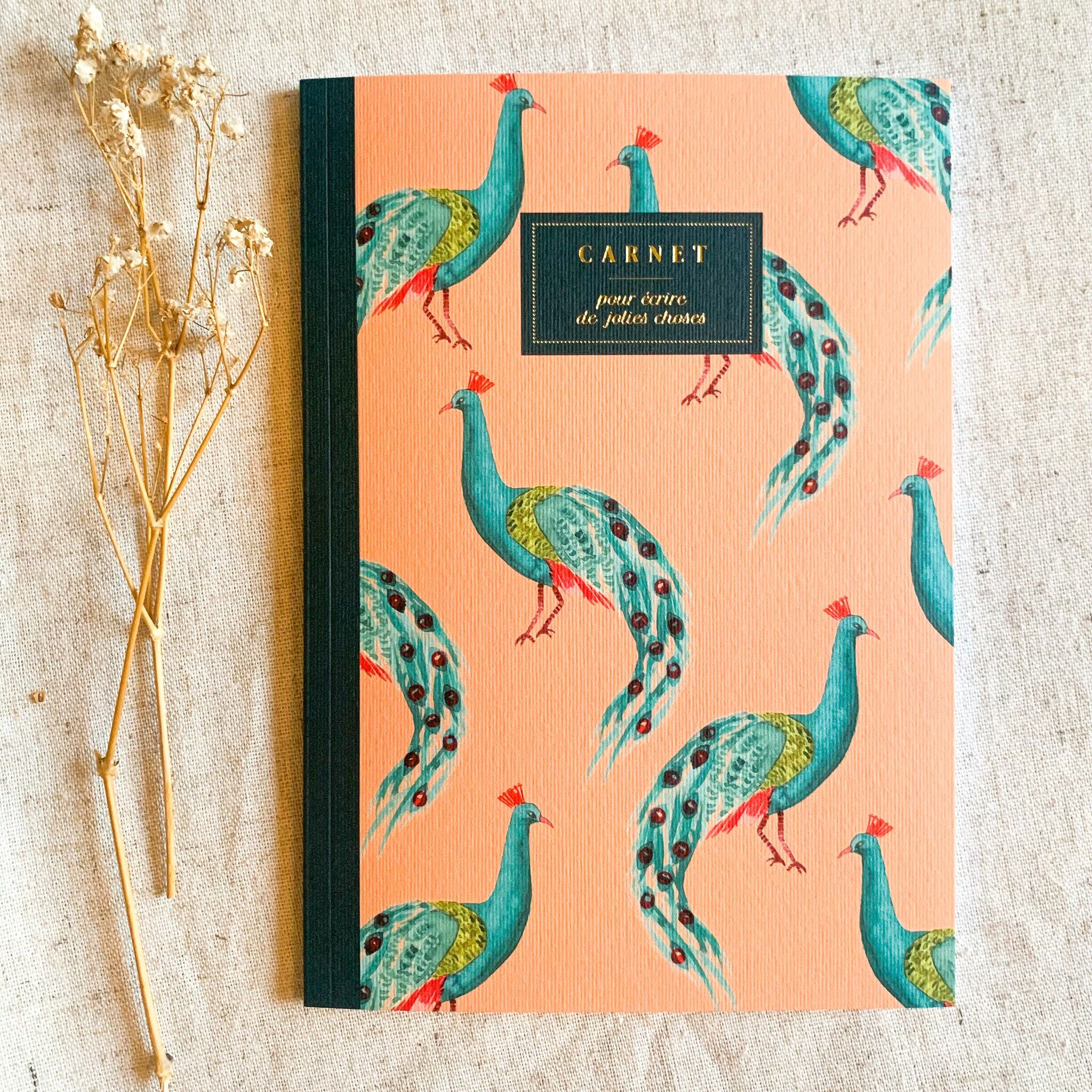 Schreibwaren A5 Notizbuch - Pfauen