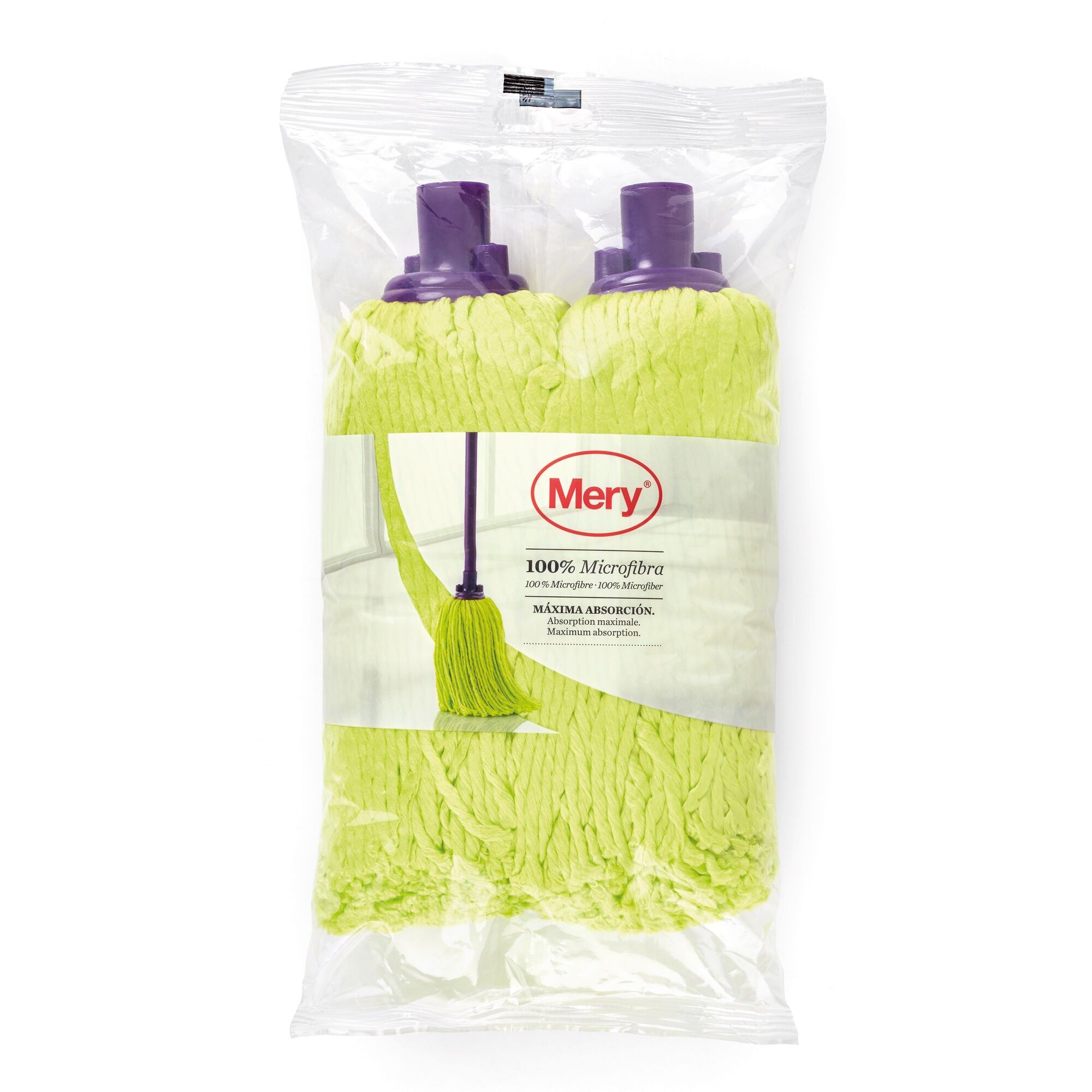 Mery Mikrofaser-Mopp – 2er-Pack, Farben: Limette und Lila