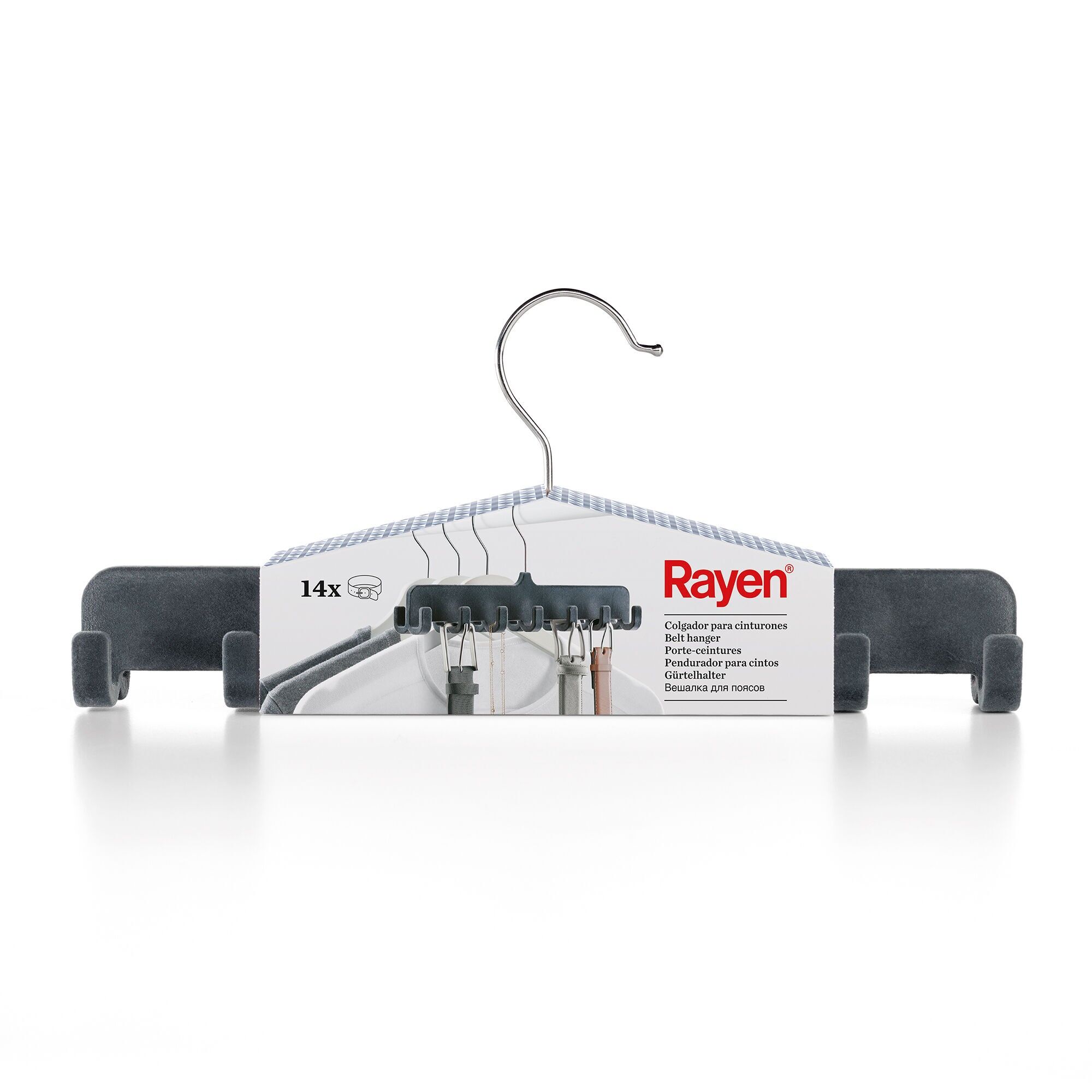 Rayen | Porte-ceintures | Peut contenir jusqu'à 14 ceintures | Gris foncé | Porte-ceintures ou autres accessoires | 31.5×14.4 × 4.5 cm