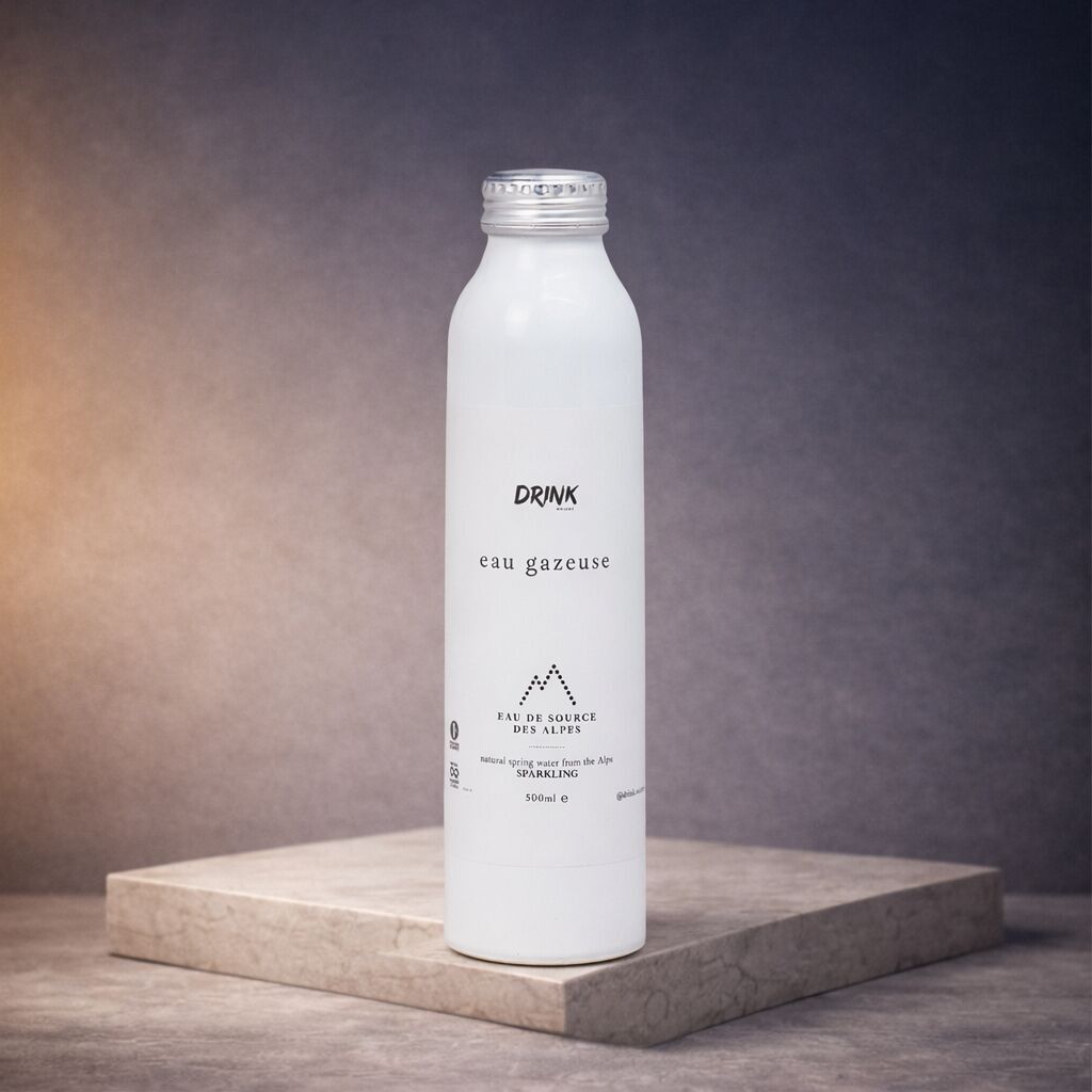 Extrem stabile Wasserflasche – Sprudelndes natürliches Quellwasser aus den Alpen – 12 Aluminiumflaschen – 500 ml