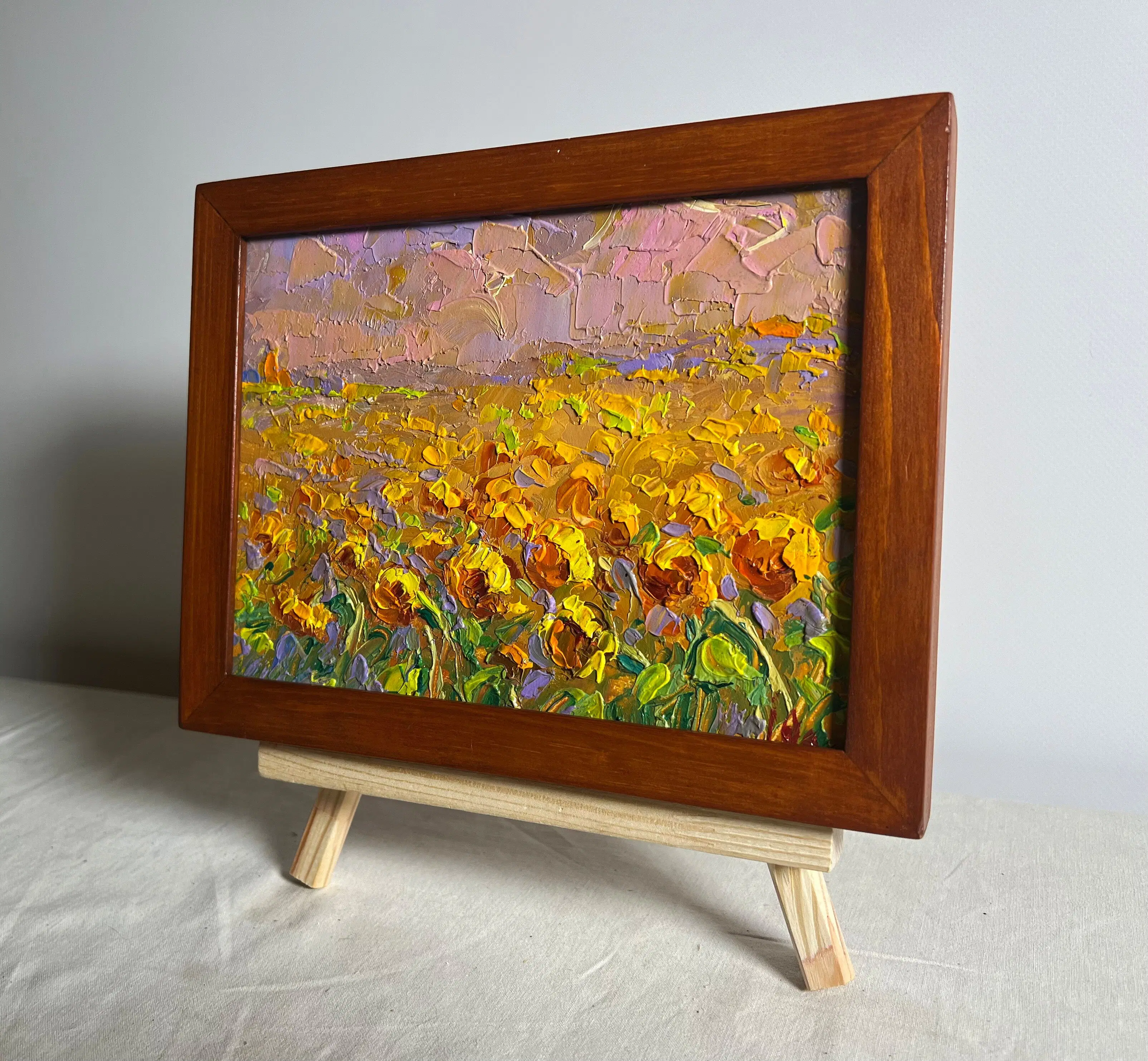 Buy wholesale Oil painting Sunflower field Oleksiy Ivanyuk 15x20cm