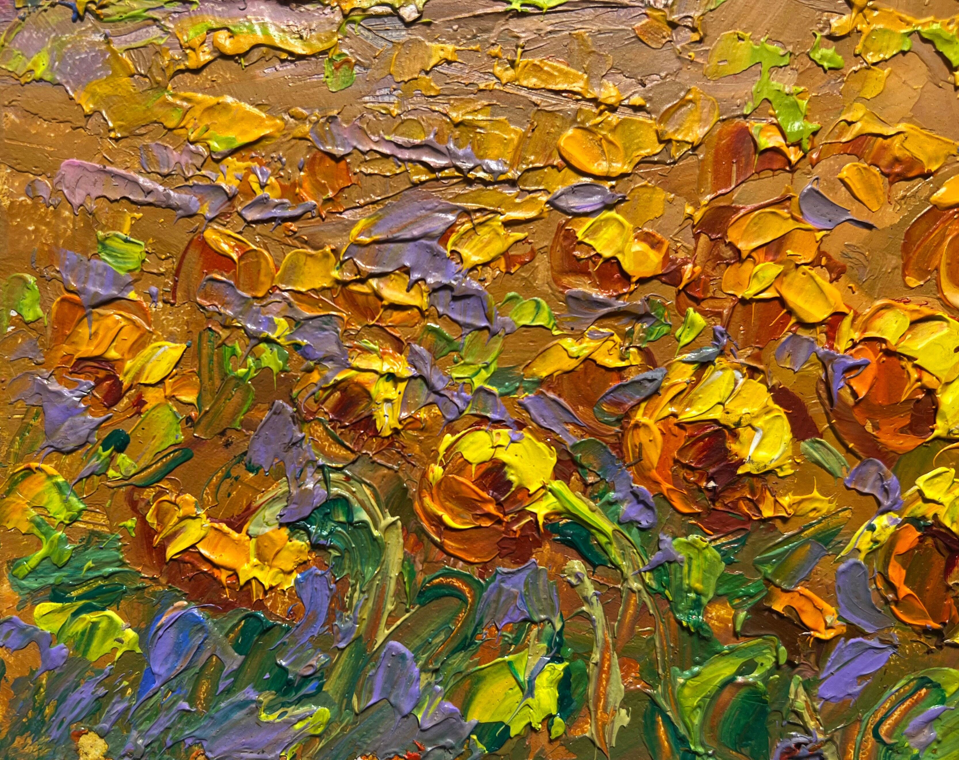 Buy wholesale Oil painting Sunflower field Oleksiy Ivanyuk 15x20cm