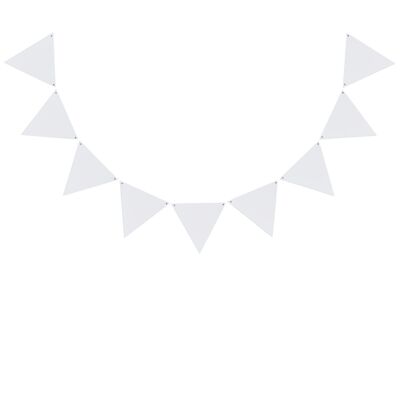 Wooden pennant white 10 pieces