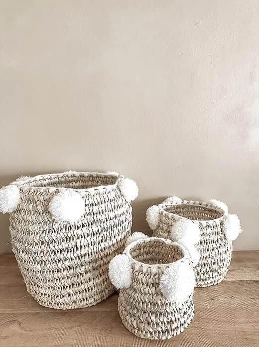 Arabischer handgefertigter Weidenkorb 3 - Marokkanischer Doum-Palmenblatt-Aufbewahrungskorb Natur