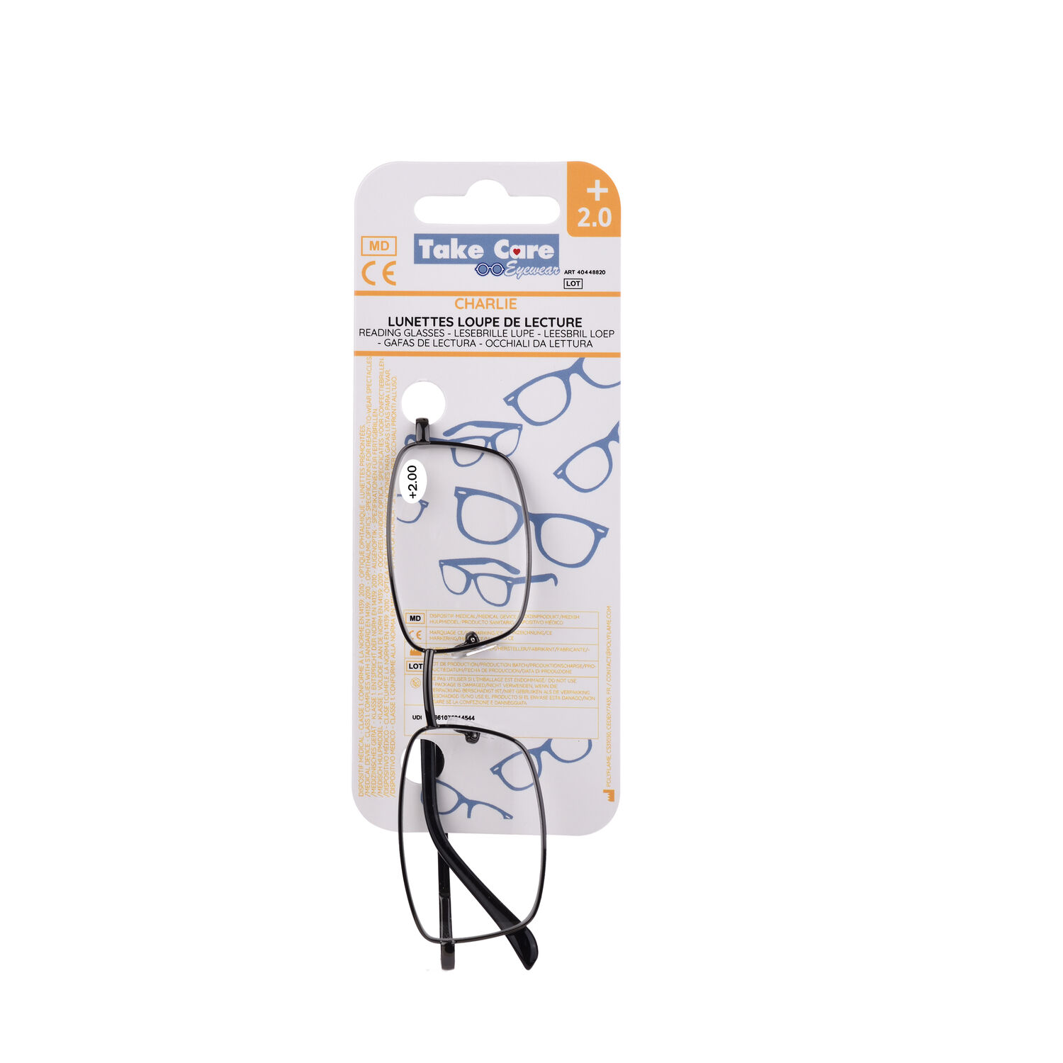 Reading glasses – Charlie Black Metal +2. 0