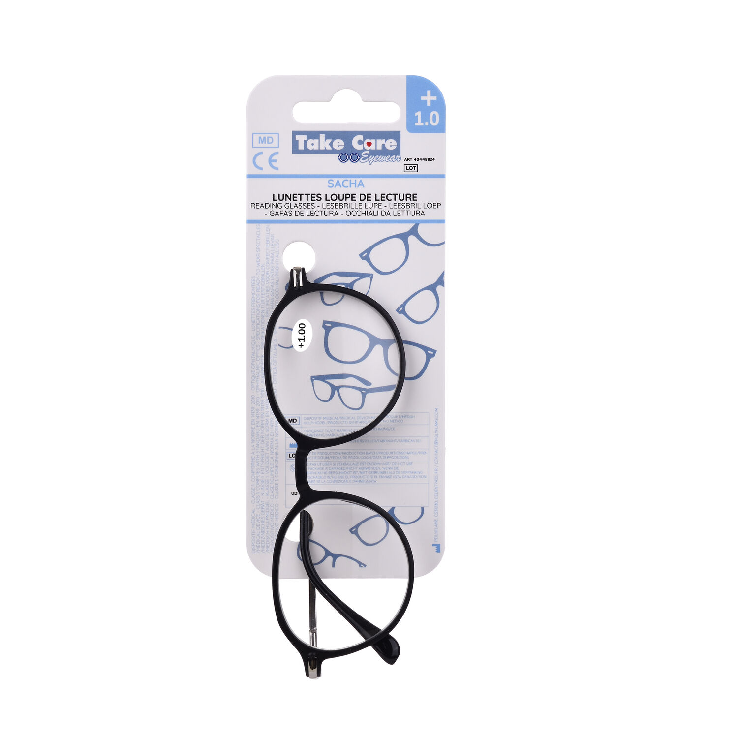 Reading glasses – Sacha Black Metal +1. 0