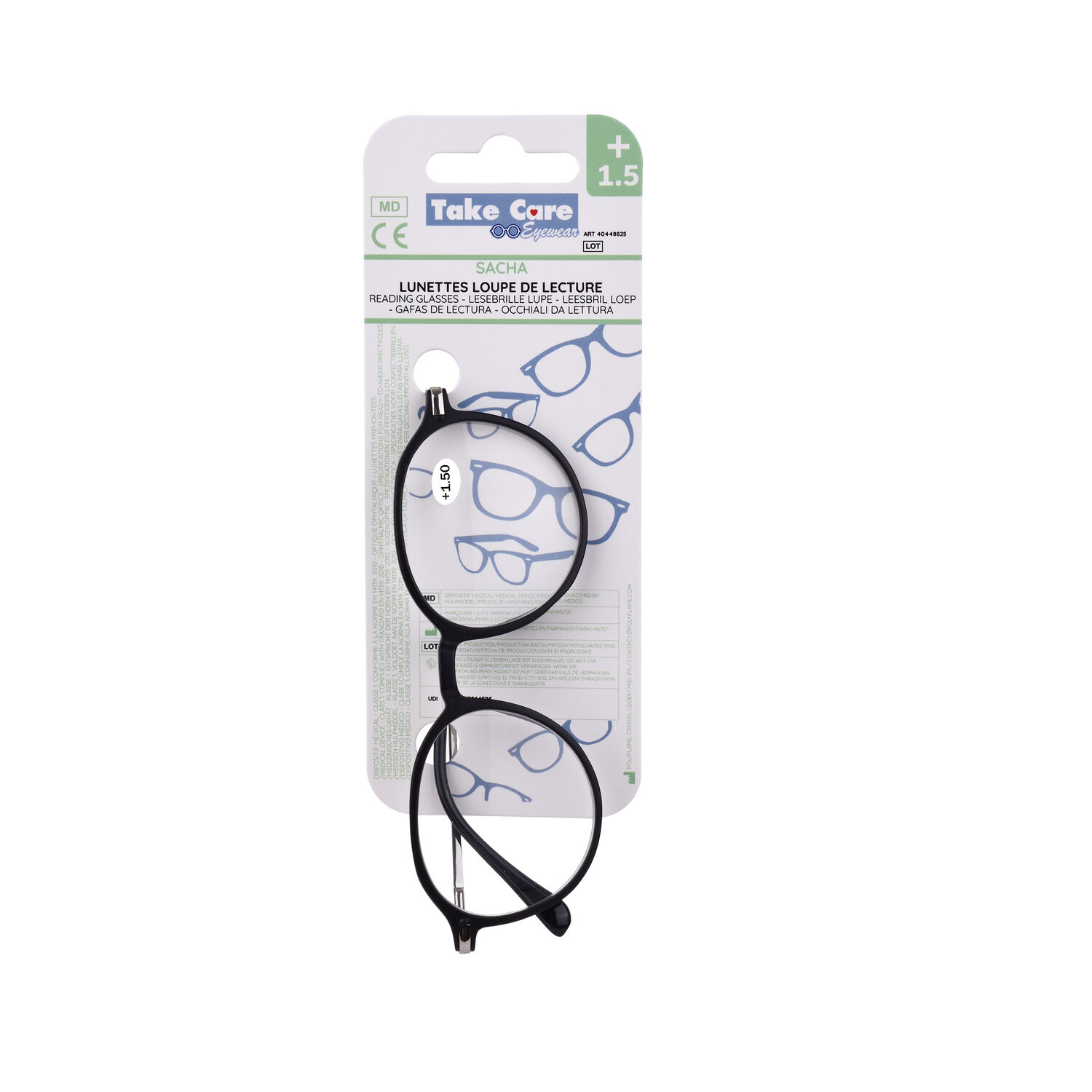 Reading glasses – Sacha Black Metal +1. ⑤ 