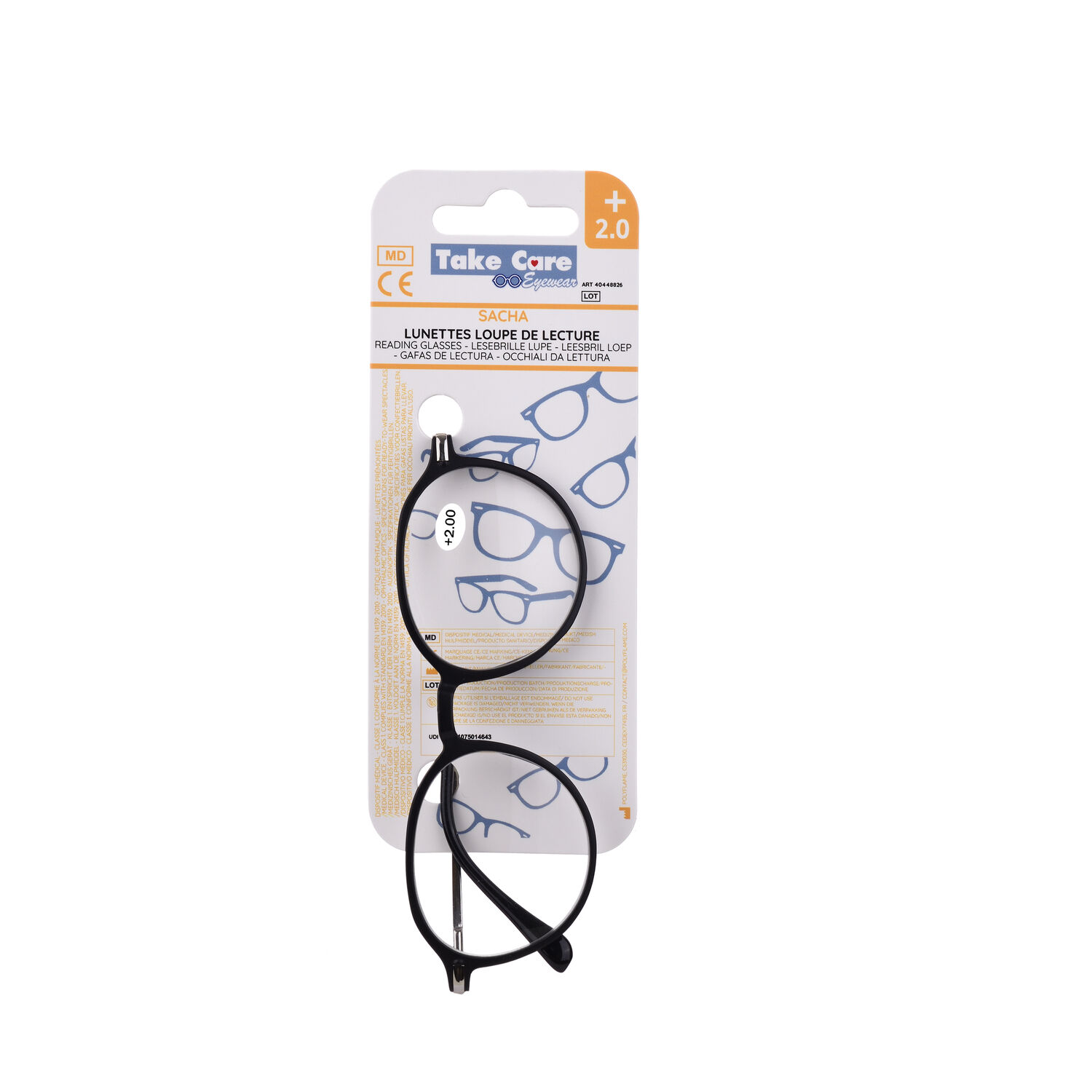 Reading glasses – Sacha Black Metal +2. 0