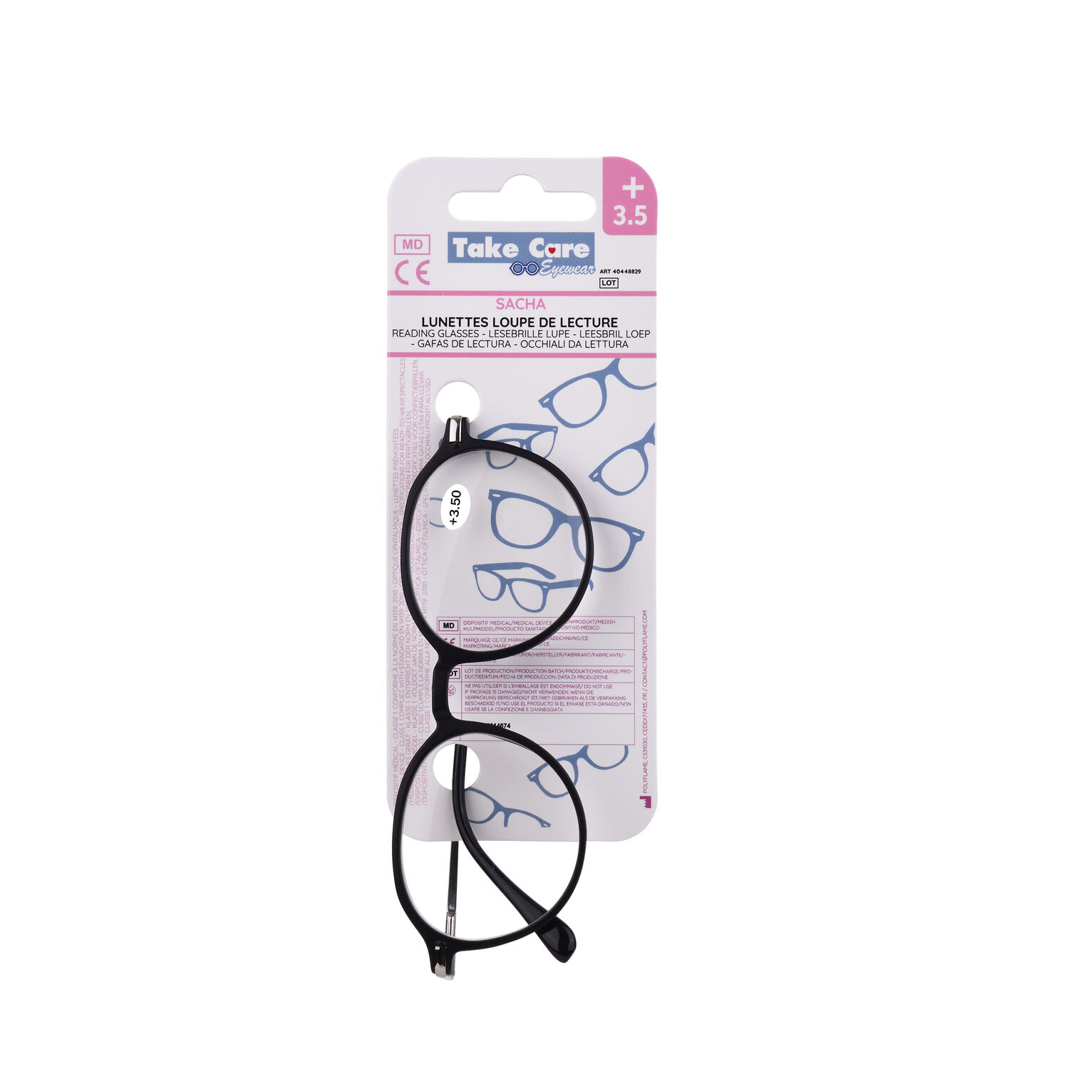 Reading glasses – Sacha Black Metal +3. ⑤ 