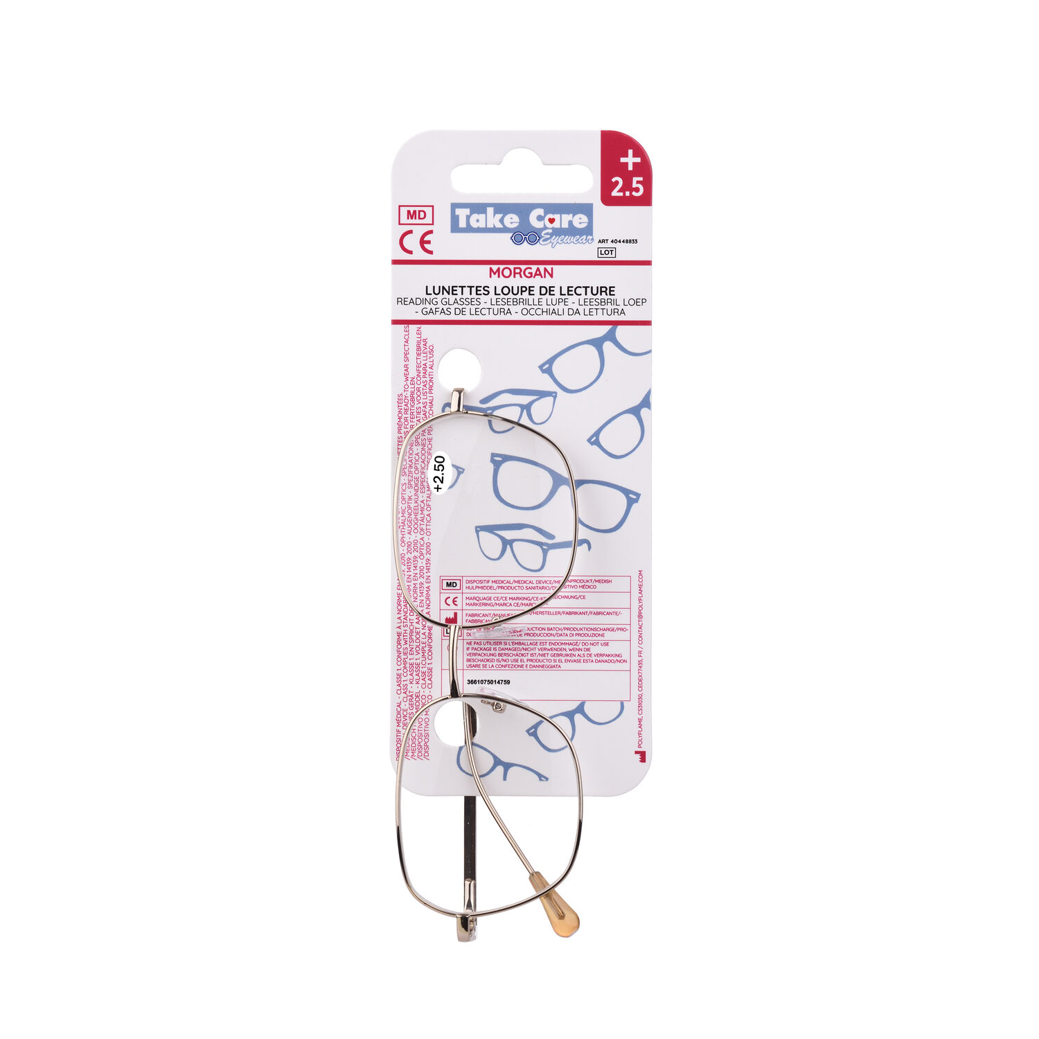Reading glasses – Morgane Metal +2. ⑤ 