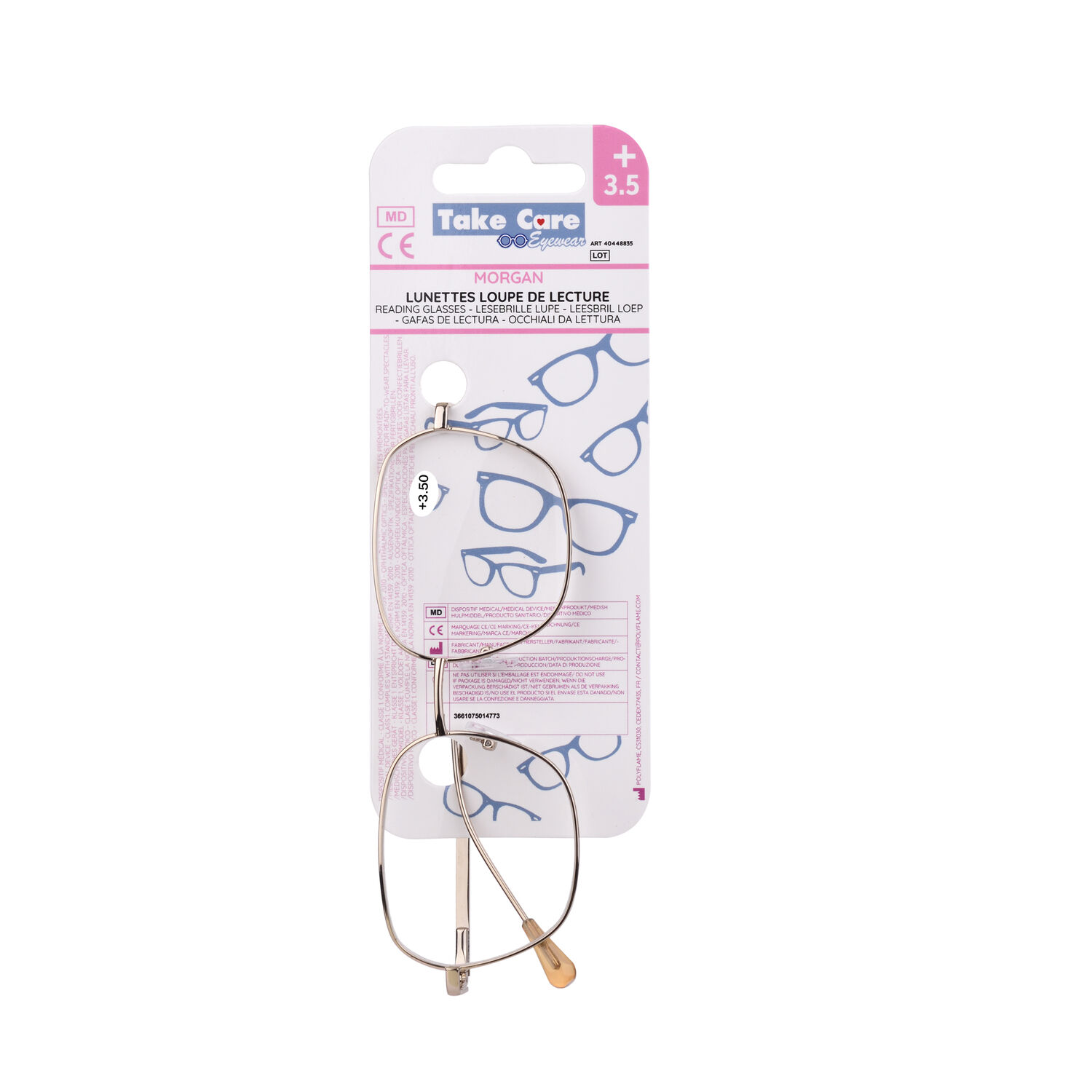 Reading glasses – Morgane Metal +3. ⑤ 