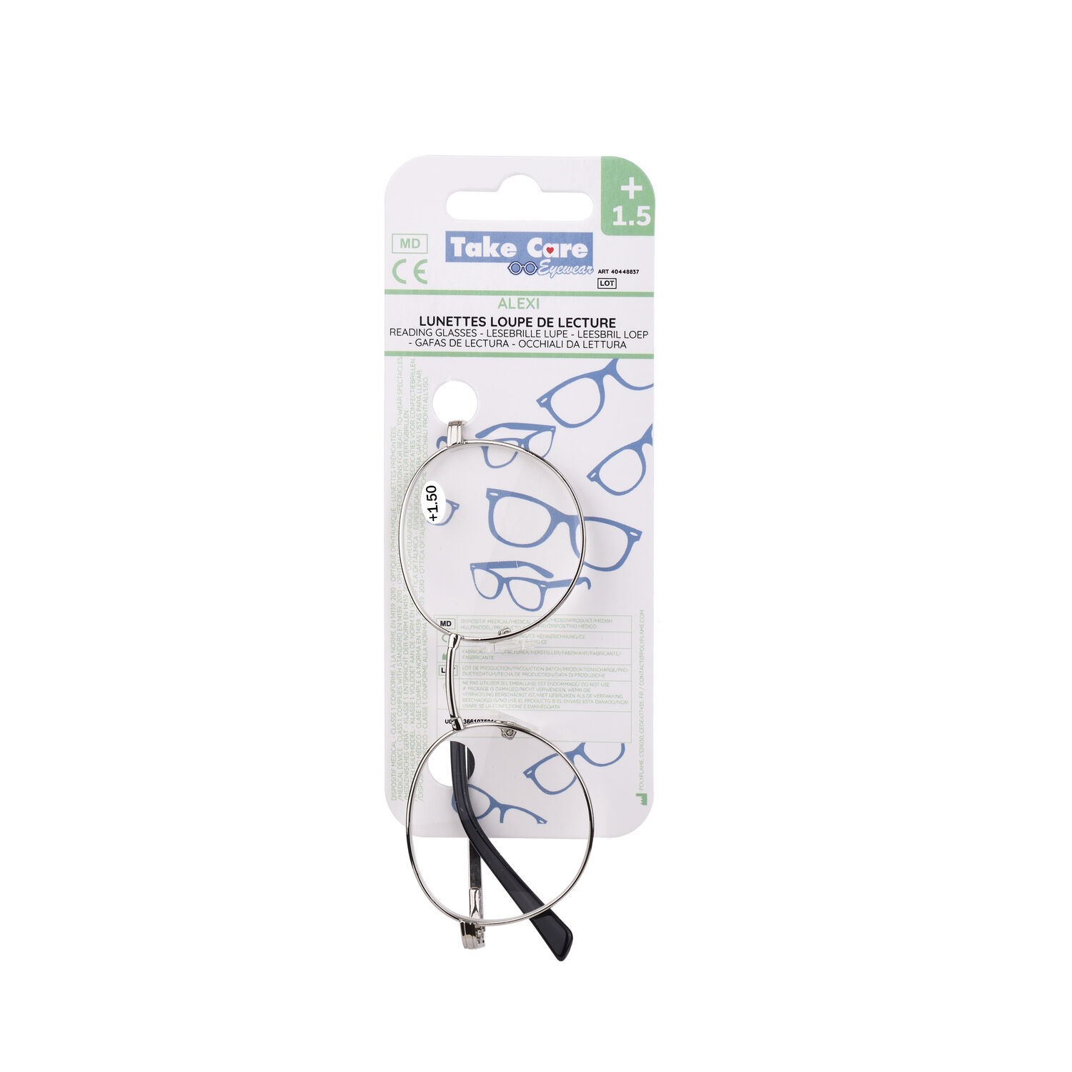 Reading glasses – Alexi Metal and Black +1. ⑤ 