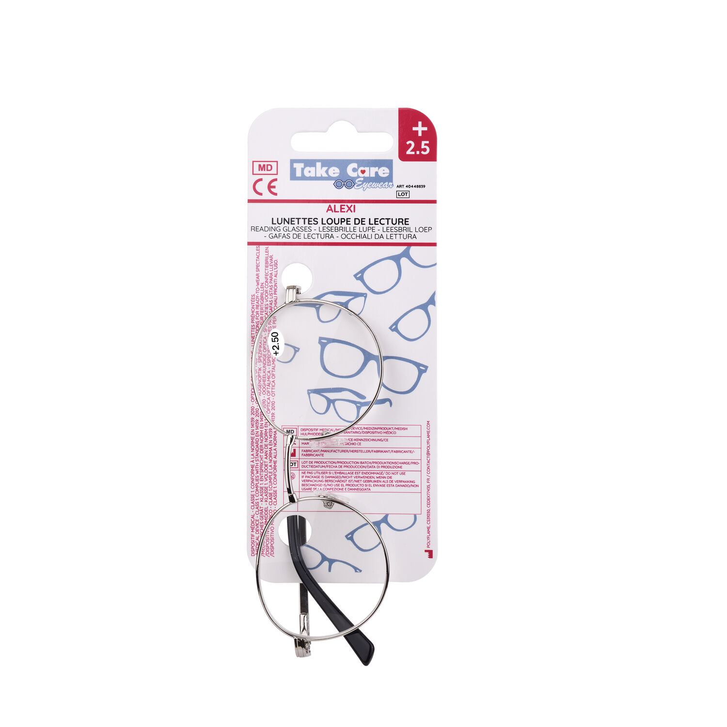 Reading glasses – Alexi Metal and Black +2. ⑤ 