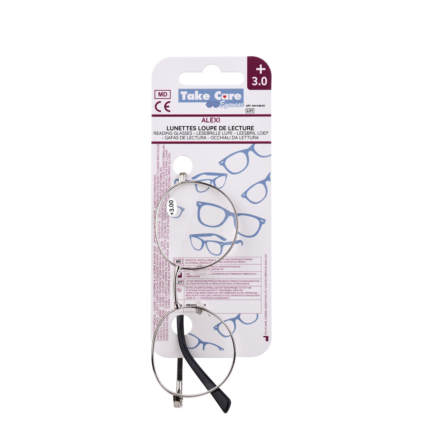 Reading glasses – Alexi Metal and Black +3. 0