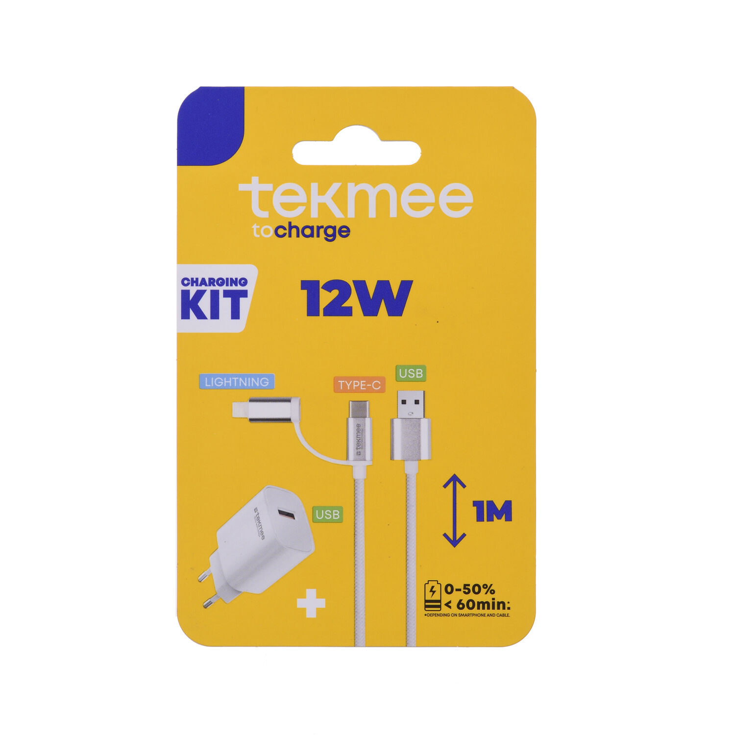 TEKMEE – KIT DE VOYAGE 2-en-1 12W (CHARGEUR + USB)