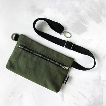 Sac banane rectangulaire vert olive 1