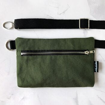 Sac banane rectangulaire vert olive 6