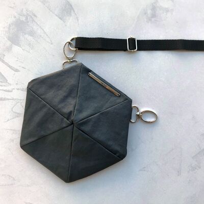 Convertible Hexagon Bag Dark Grey
