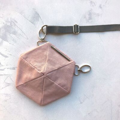 Umwandelbare Mini-Hexagon-Tasche Rosa