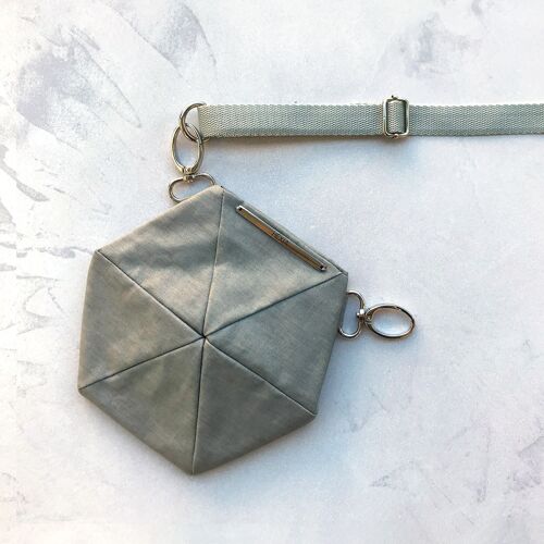 Convertible Mini Hexagon Bag Silver