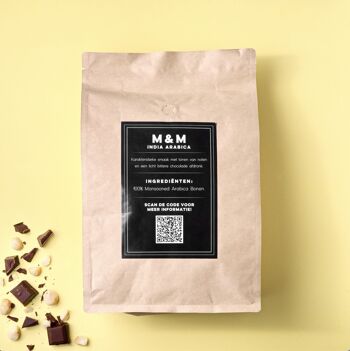 M&M India Arabica Spécialité Café en grains 1000 grammes 1