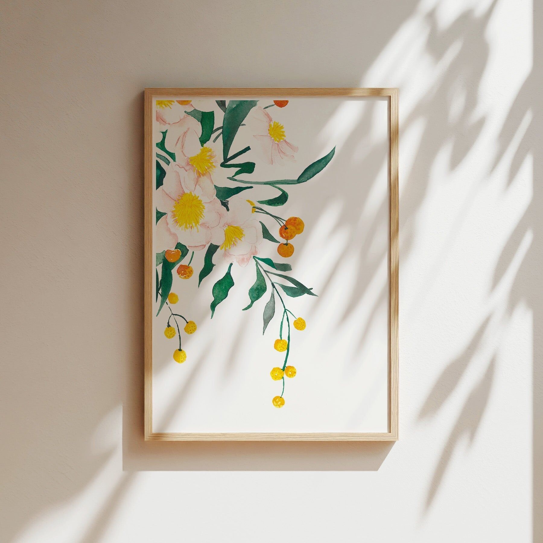 Estampe artistique - Fleurs orange