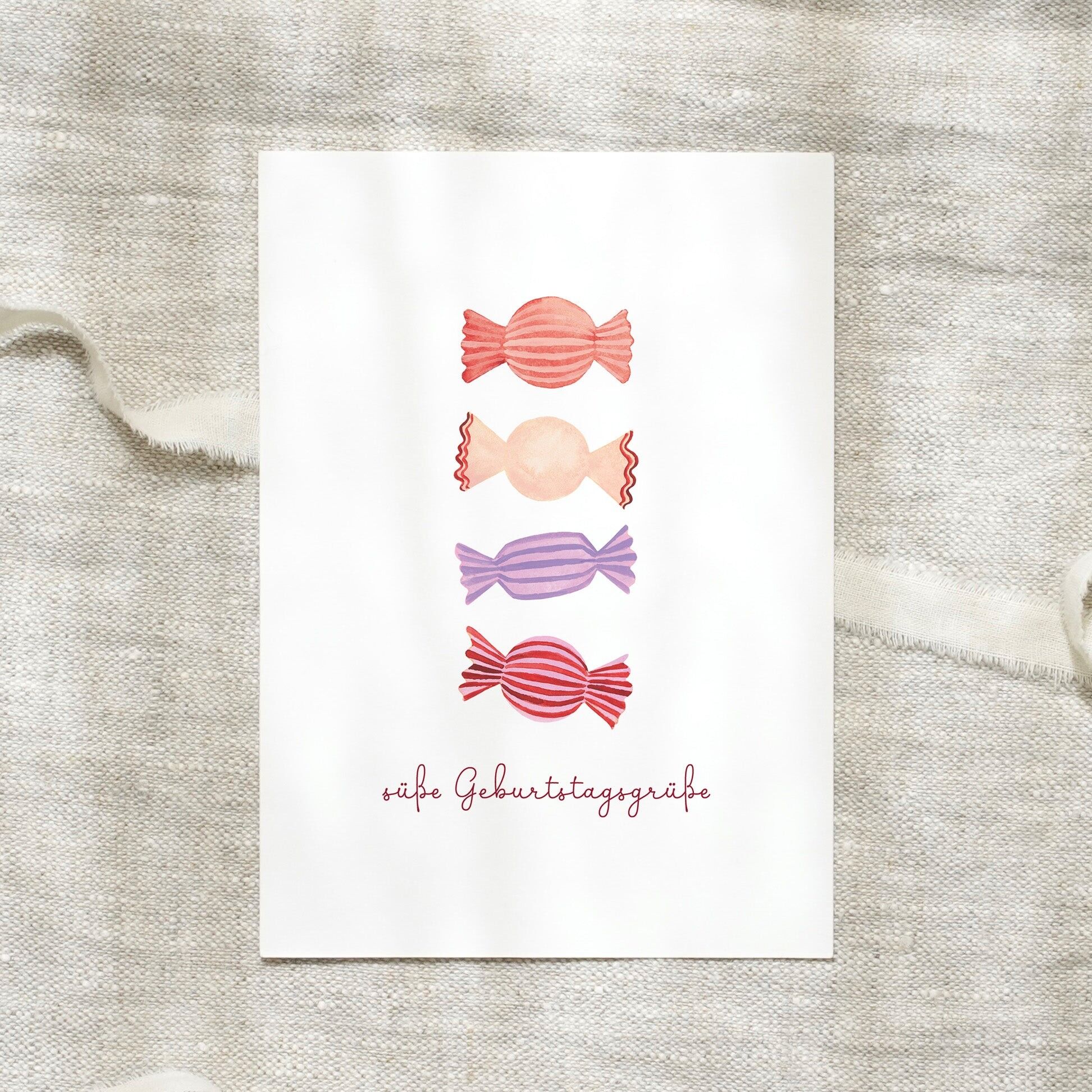 Carte postale · Bonbons d'anniversaire