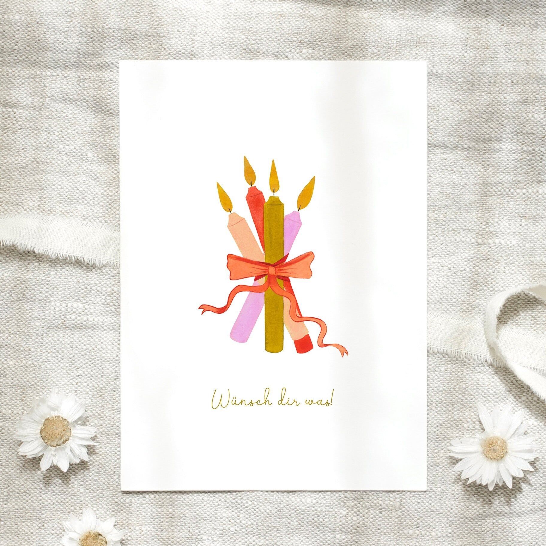 Carte postale · Bougies d'anniversaire