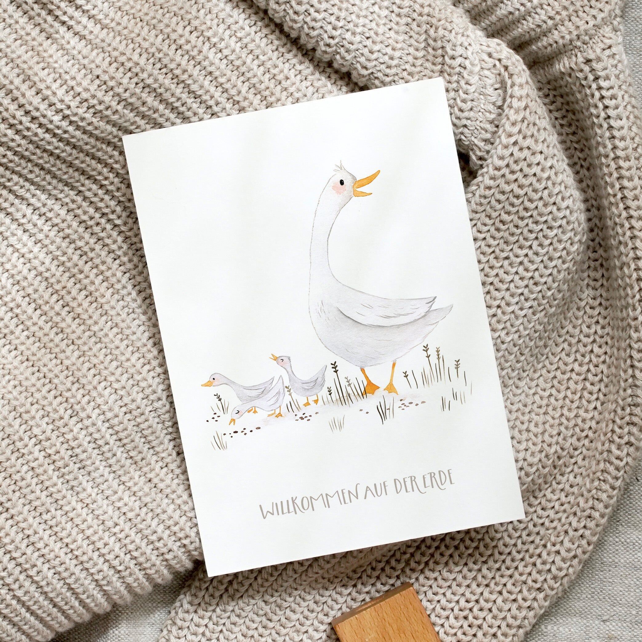 Carte postale · Bienvenue sur Terre | Oie