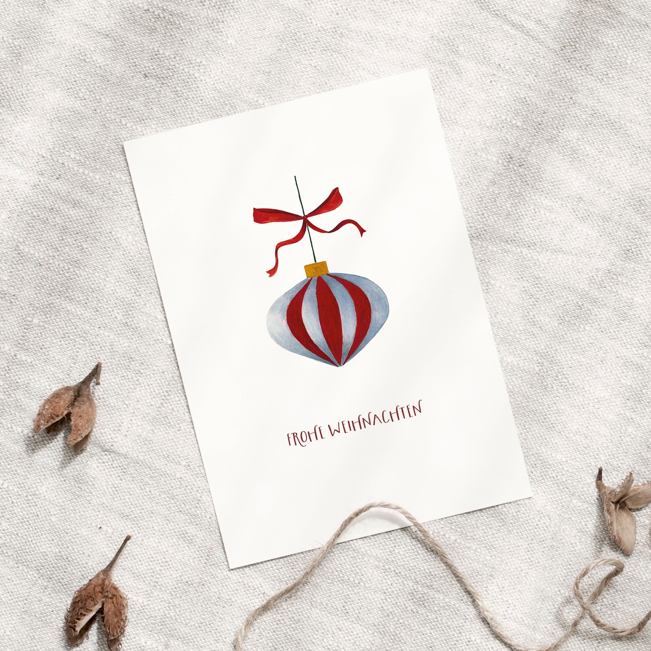 Carte postale · Boule de Noël | Ruban