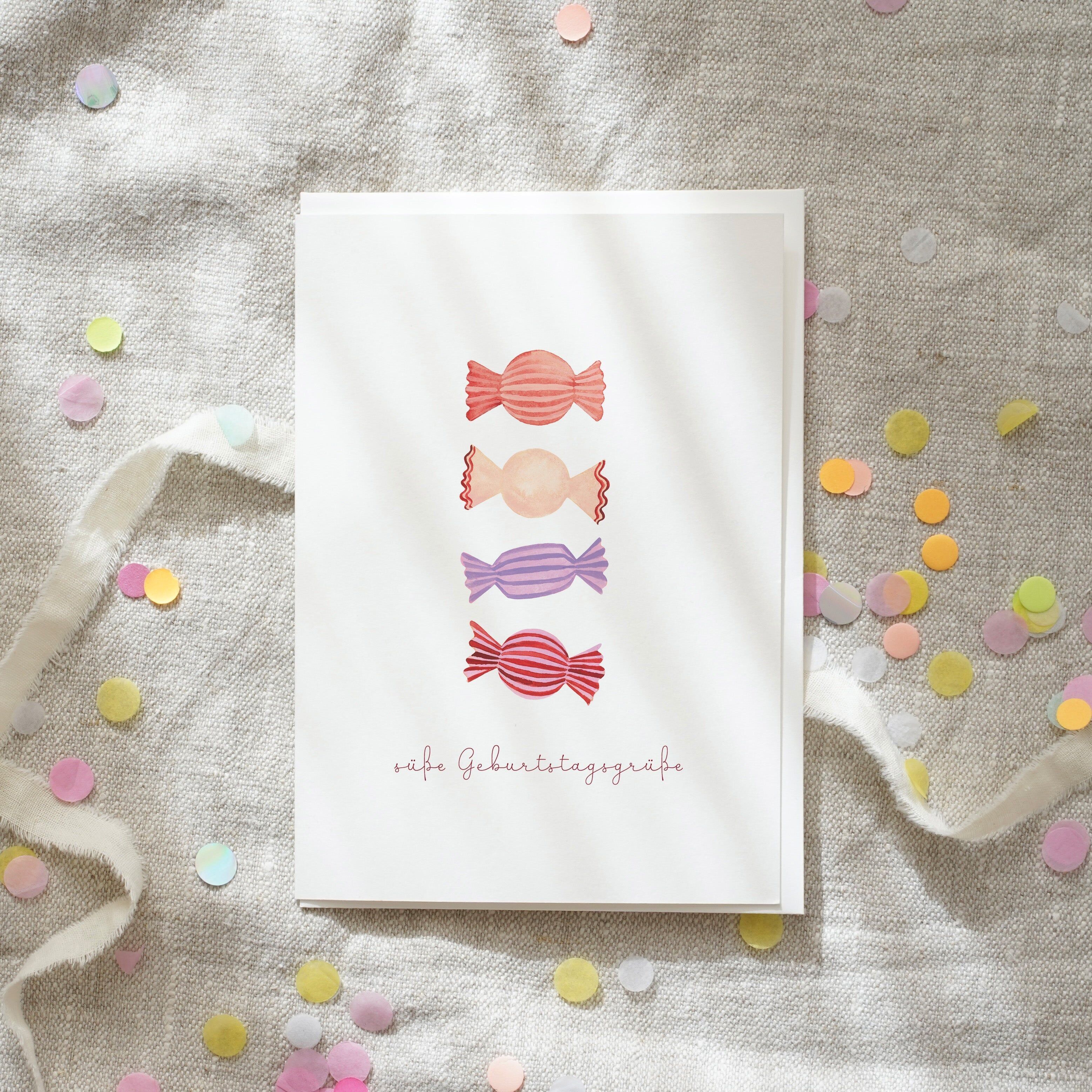 Carte de vœux · Bonbons d'anniversaire