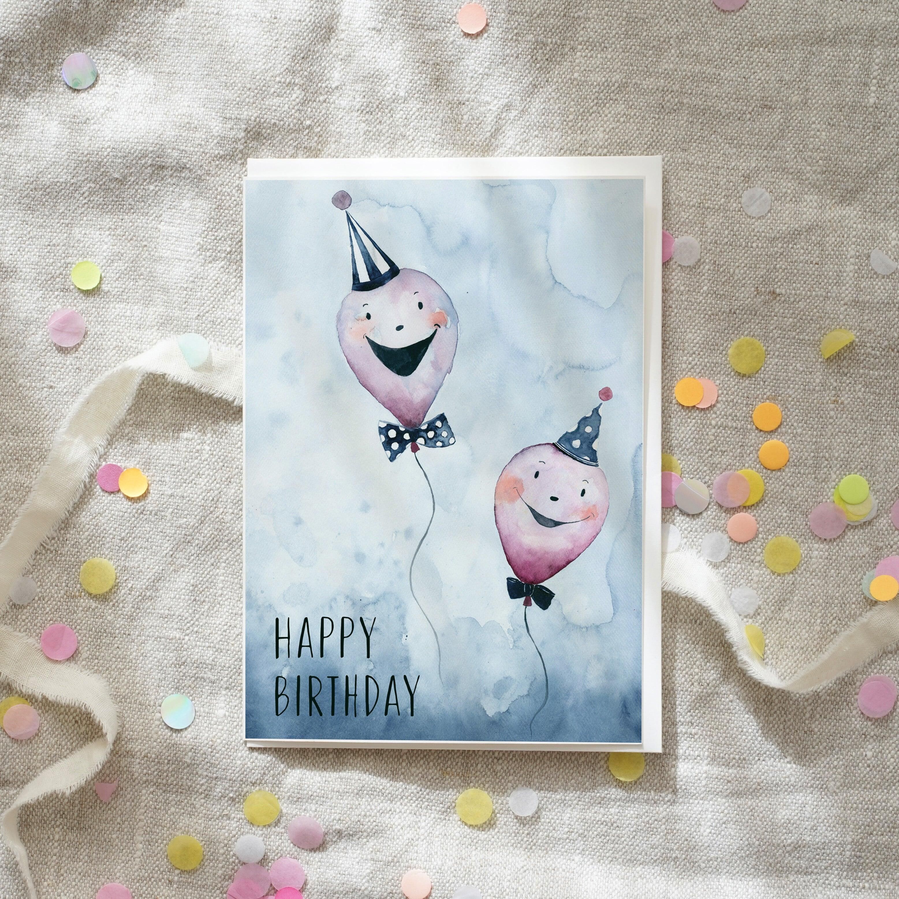 Carte de vœux · Ballons d'anniversaire