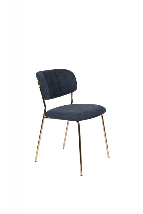 Chair jolien gold/dark blue