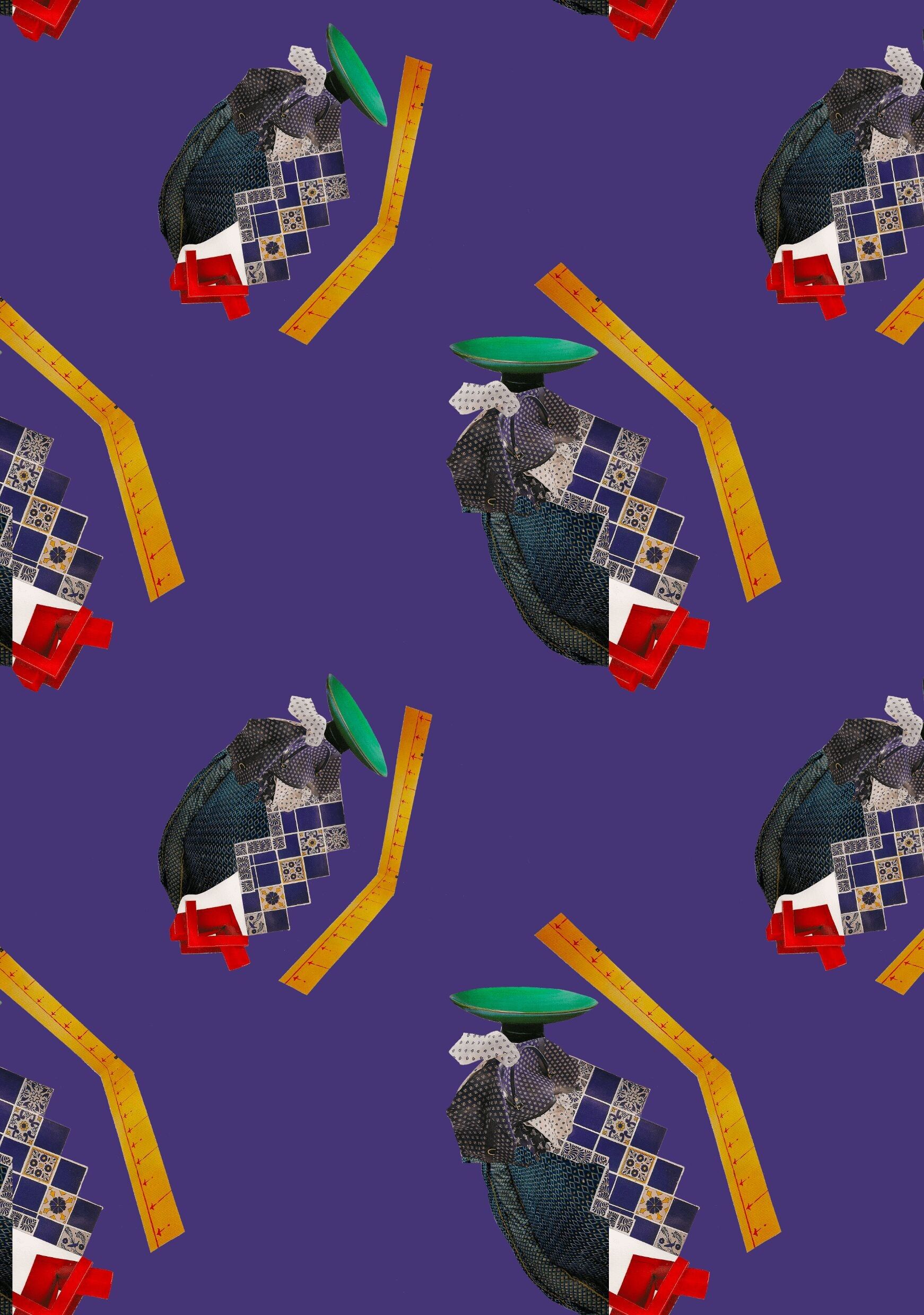 Vliestapete - Ettore 👨‍🎤 Aubergine (50cm x 1000cm)