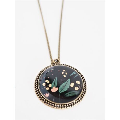 Schwarze Orée Retro-Wickelhalskette