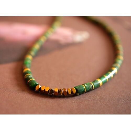 Green imperial jasper necklace