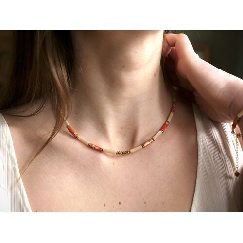 Regalite and shell necklace